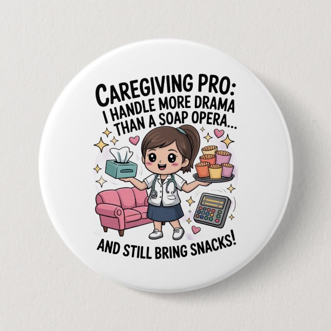Badge Rond 7,6 Cm Drame de soap opera drôle pour les professionnels  (Devant)