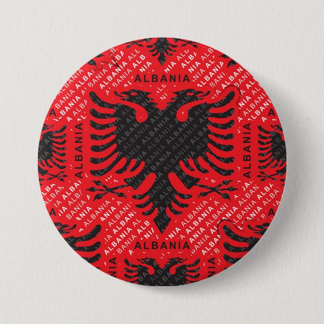 Badge Rond 7,6 Cm Drapeau albanais motif 2 (Devant)