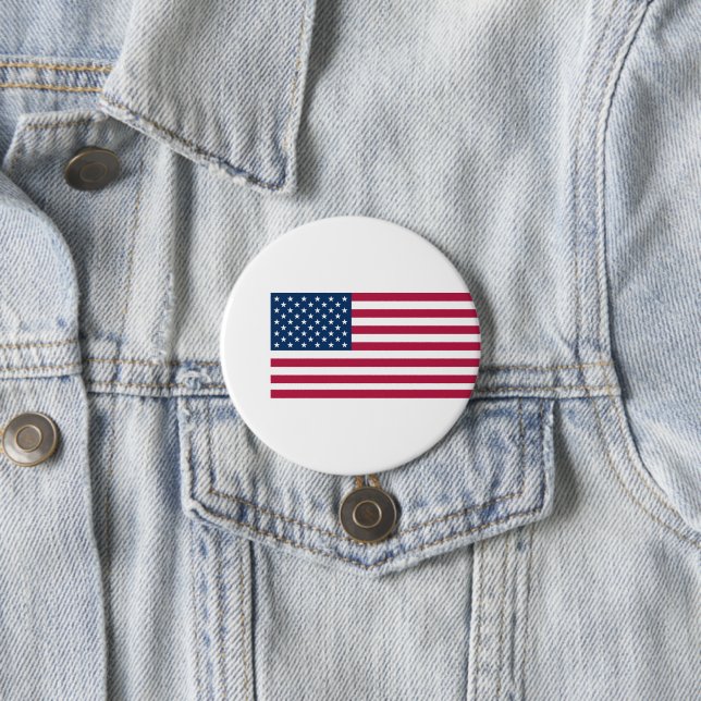 Badge Rond 7,6 Cm Drapeau américain (En situation)