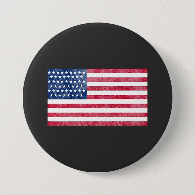 Badge Rond 7,6 Cm Drapeau américain (Devant)