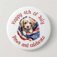 Drapeau américain du 4 juillet Chiot mignon