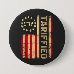 Badge Rond 7,6 Cm Drapeau américain USA 1776 Tarrifs américains