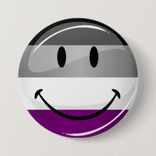 Badge Rond 7,6 Cm Drapeau asexuel rond heureux