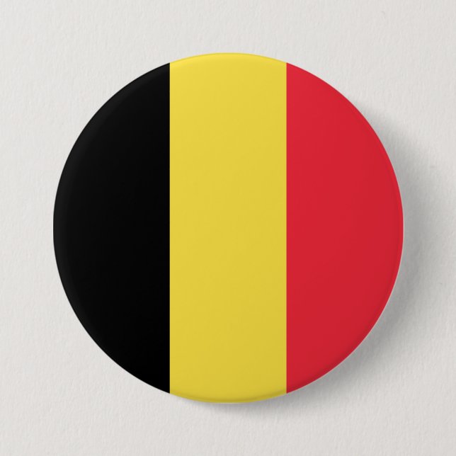 Badge Rond 7,6 Cm Drapeau belge (Devant)