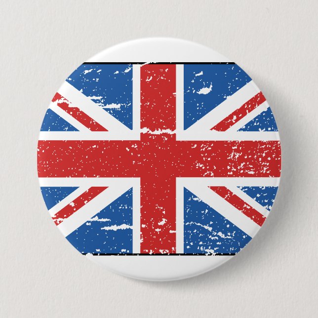 Badge Rond 7,6 Cm Drapeau britannique vintage (Devant)