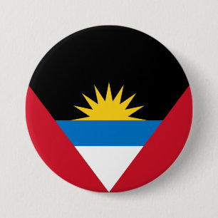 Badge Rond 7,6 Cm Drapeau d'Antigua-et-Barbuda