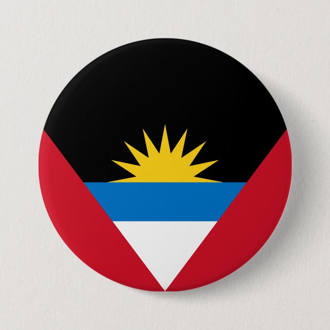 Badge Rond 7,6 Cm Drapeau d'Antigua-et-Barbuda (Devant)