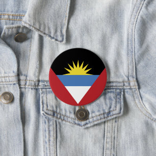 Badge Rond 7,6 Cm Drapeau d'Antigua-et-Barbuda