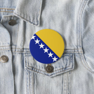 Badge Rond 7,6 Cm Drapeau de Bosnie-Herzégovine