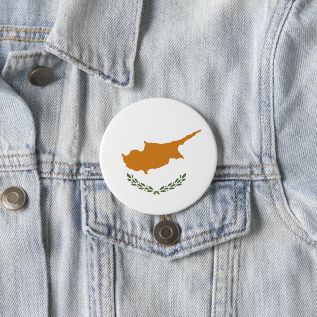 Badge Rond 7,6 Cm Drapeau de Chypre (En situation)