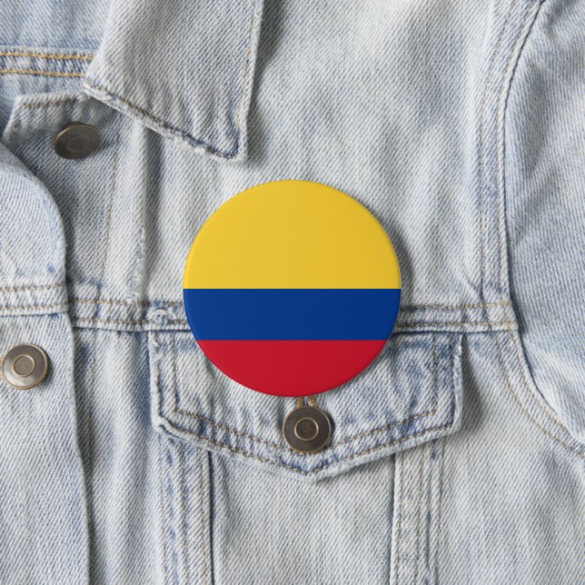 Badge Rond 7,6 Cm Drapeau de Colombie (En situation)