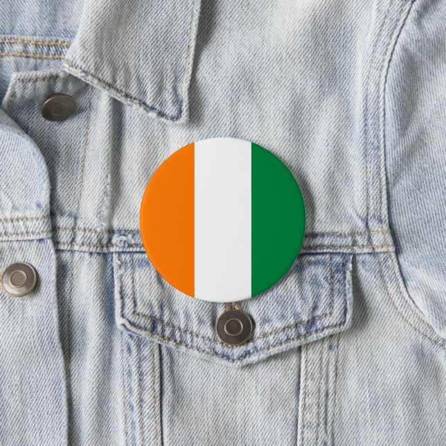 Badge Rond 7,6 Cm Drapeau de Côte d'Ivoire (En situation)