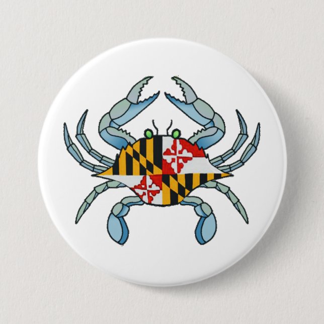Badge Rond 7,6 Cm Drapeau de crabe du Maryland (Devant)
