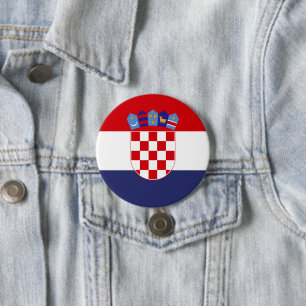 Badge Rond 7,6 Cm Drapeau de Croatie