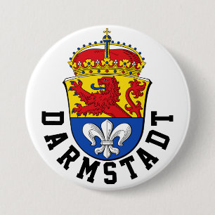 Badge Rond 7,6 Cm Drapeau de Darmstadt, Allemagne