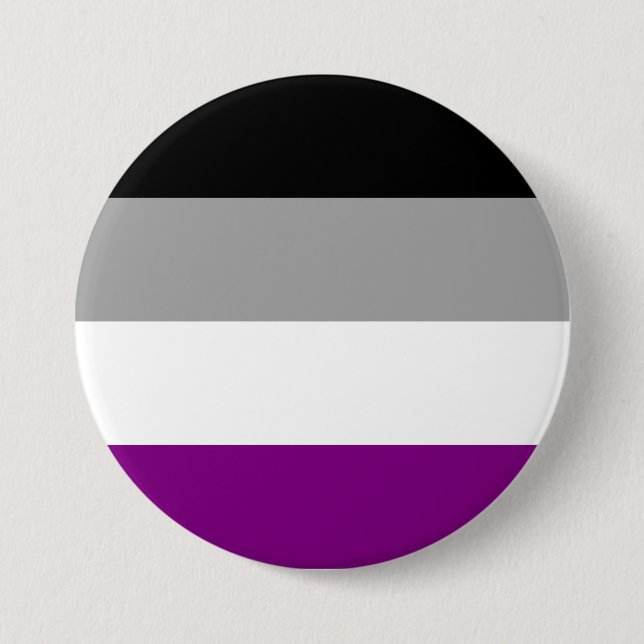 Badge Rond 7,6 Cm Drapeau de fierté asexué (Devant)