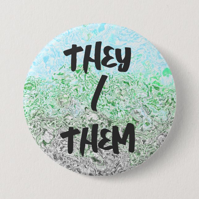 Badge Rond 7,6 Cm Drapeau de Fierté Autoromantique Trippy Boho Groov (Devant)