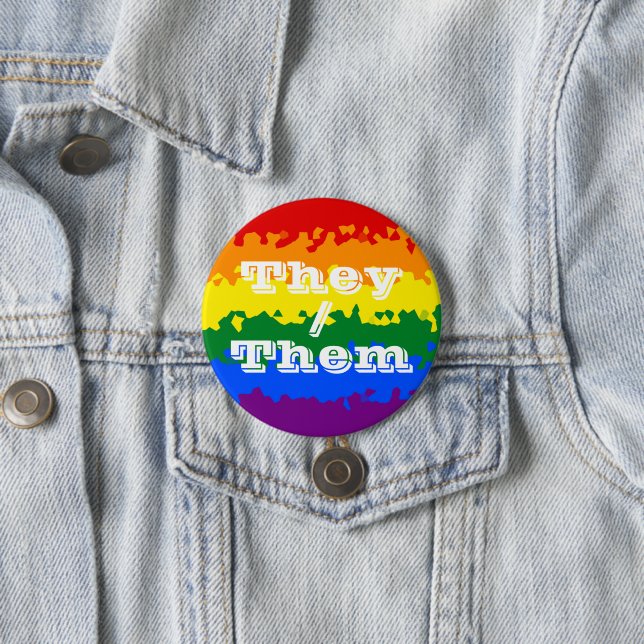 Badge Rond 7,6 Cm Drapeau de fierté gay personnalisable Funky Boho a (En situation)