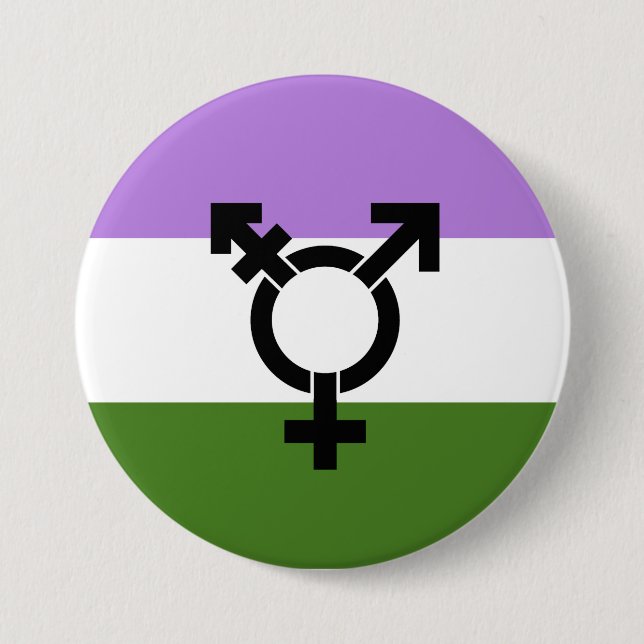 Badge Rond 7,6 Cm Drapeau de fierté genderqueer (Devant)