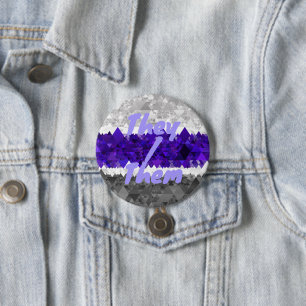 Badge Rond 7,6 Cm Drapeau de fierté Greygender Boho Géométrique Mod 