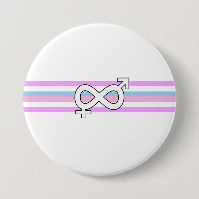Badge Rond 7,6 Cm Drapeau de fierté intersexe (Devant)