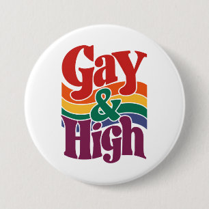 Badge Rond 7,6 Cm Drapeau de fierté LGBTQ rétro gay et haut
