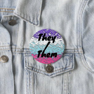Badge Rond 7,6 Cm Drapeau de fierté multisexuel funky trippy ondulé