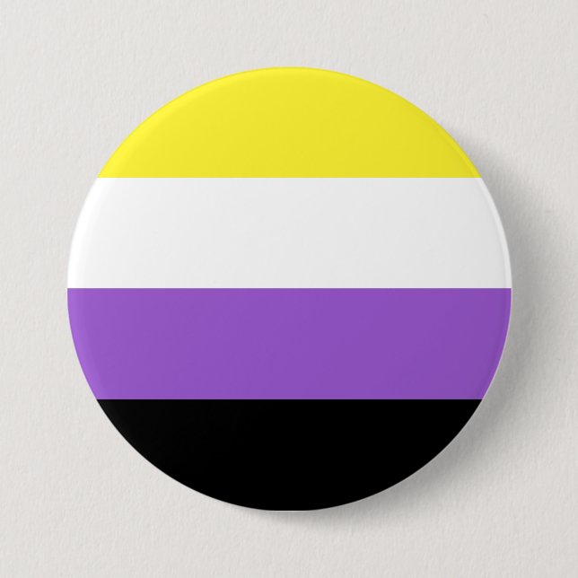 Badge Rond 7,6 Cm Drapeau de fierté non binaire (Devant)