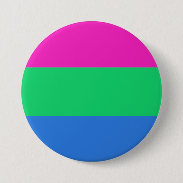 Badge Rond 7,6 Cm Drapeau de fierté polysexuelle (Devant)