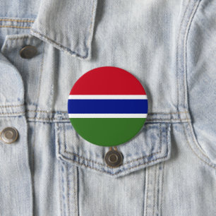 Badge Rond 7,6 Cm Drapeau de Gambie
