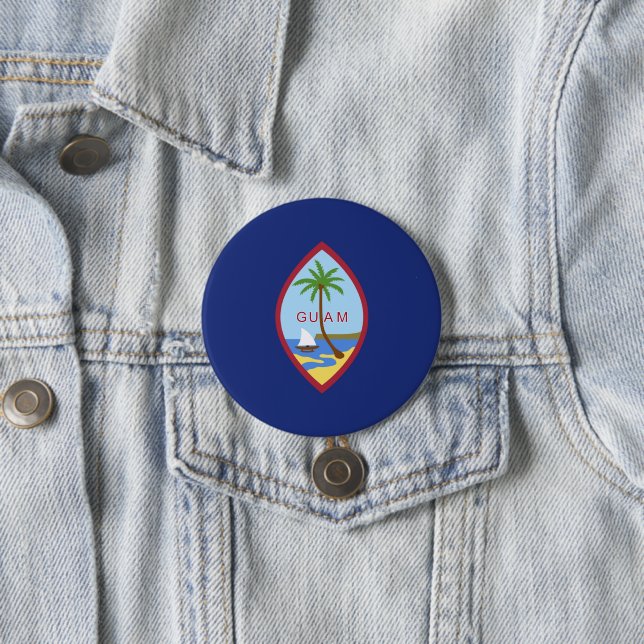 Badge Rond 7,6 Cm Drapeau de Guam (En situation)