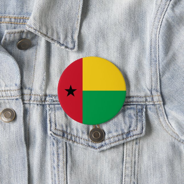 Badge Rond 7,6 Cm Drapeau de Guinée-Bissau (En situation)