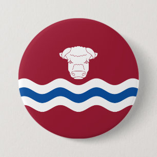 Badge Rond 7,6 Cm Drapeau de Herefordshire (comté du Royaume-Uni)