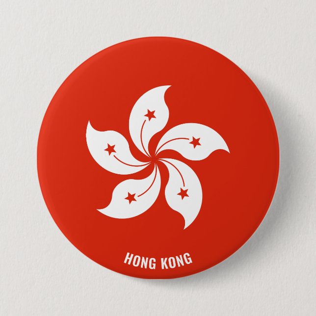 Badge Rond 7,6 Cm Drapeau de Hong Kong charmant patriotique (Devant)