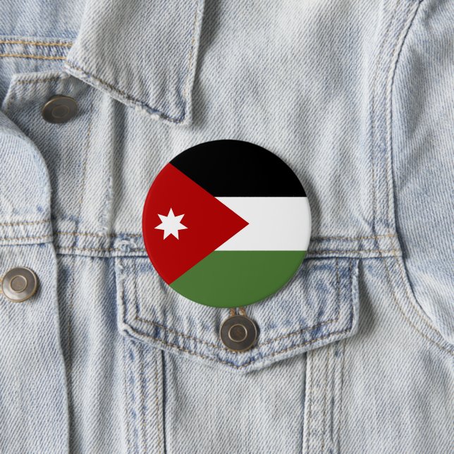 Badge Rond 7,6 Cm Drapeau de Jordanie (En situation)