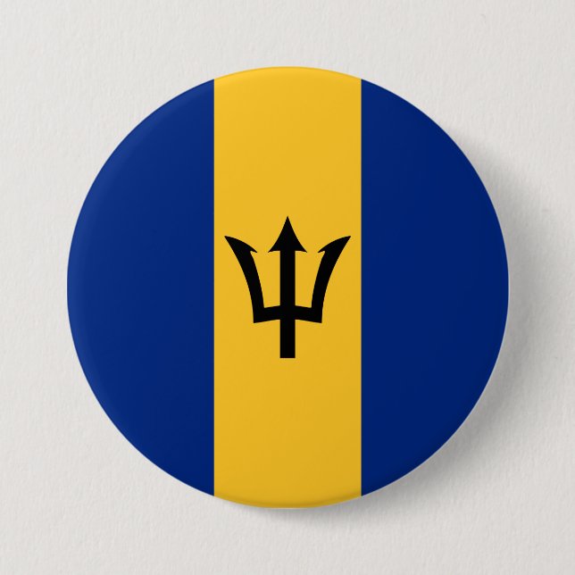Badge Rond 7,6 Cm Drapeau de la Barbade (Bajan) (Devant)