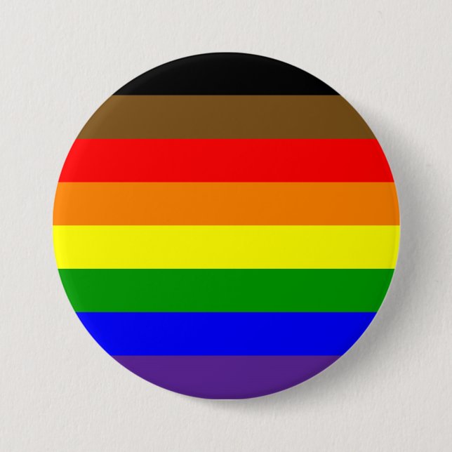 Badge Rond 7,6 Cm Drapeau de la fierté arc-en-ciel de Philadephia (Devant)