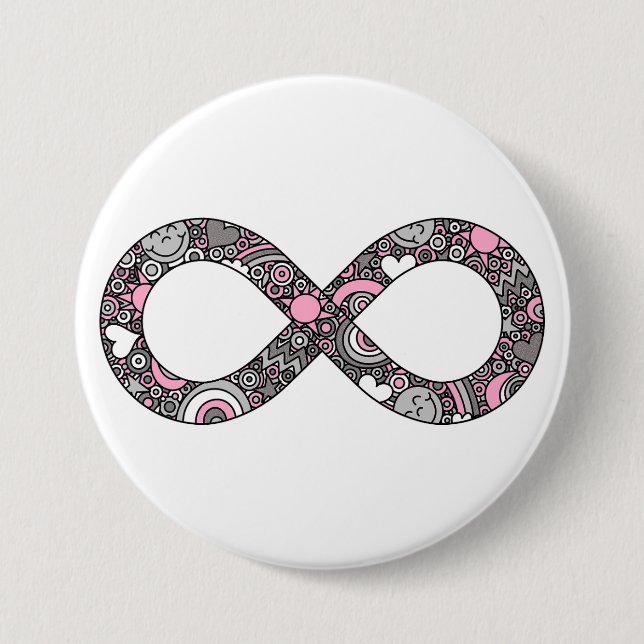 Badge Rond 7,6 Cm Drapeau de la Fierté Démigirl Neurodivers (Devant)