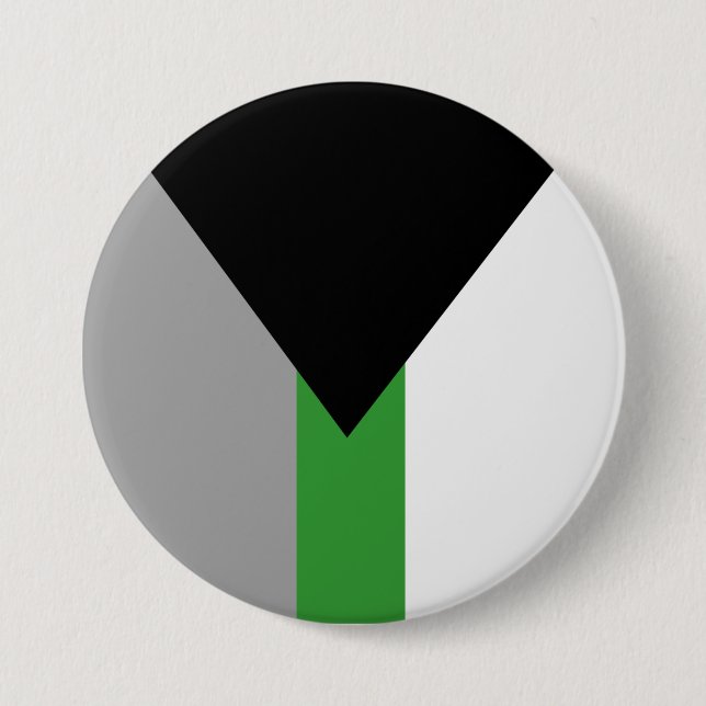 Badge Rond 7,6 Cm Drapeau de la fierté démiomantique (Devant)