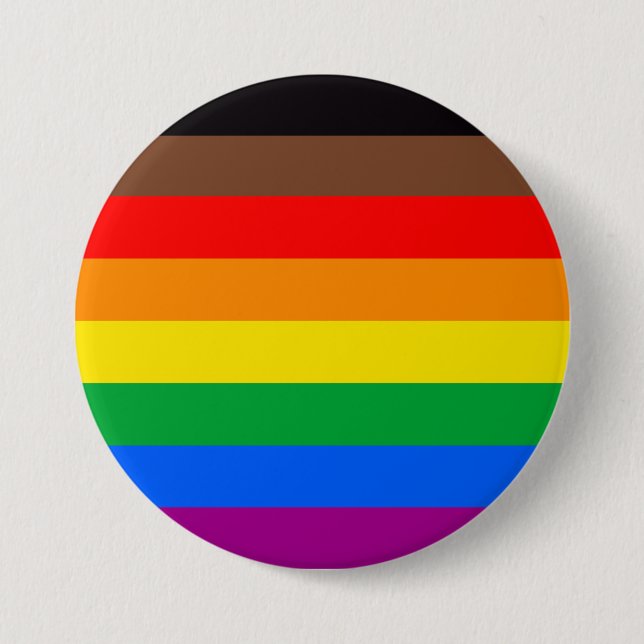 Badge Rond 7,6 Cm Drapeau de la fierté LGBT à 8 bandes (Devant)