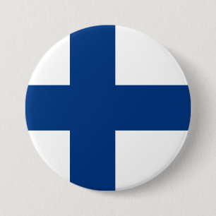 Badge Rond 7,6 Cm Drapeau de la Finlande