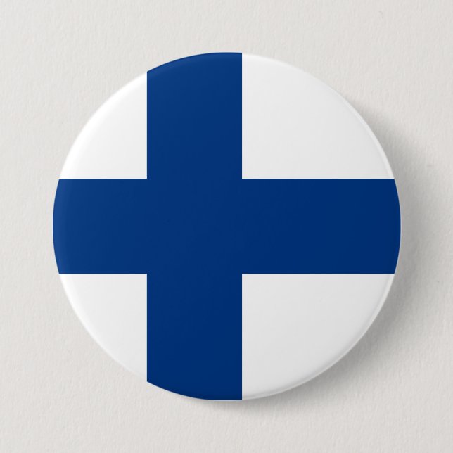Badge Rond 7,6 Cm Drapeau de la Finlande (Devant)