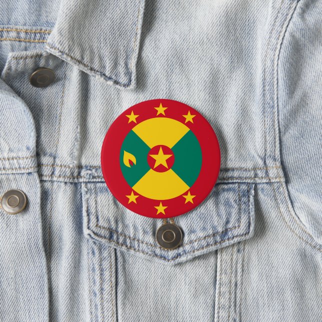 Badge Rond 7,6 Cm Drapeau de la Grenade (En situation)