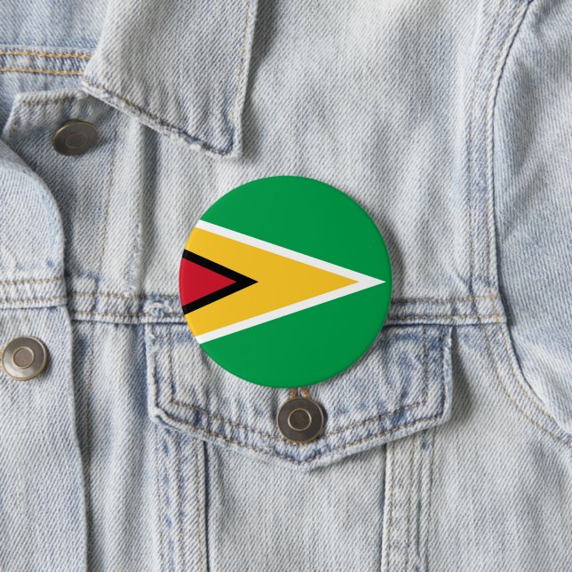 Badge Rond 7,6 Cm Drapeau de la Guyane (En situation)