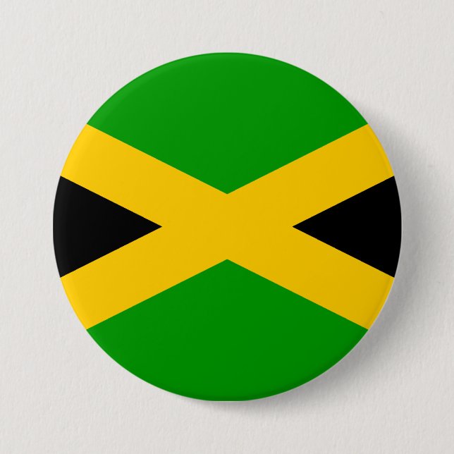 Badge Rond 7,6 Cm Drapeau de la Jamaïque (Devant)