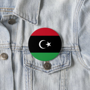 Badge Rond 7,6 Cm Drapeau de la Libye
