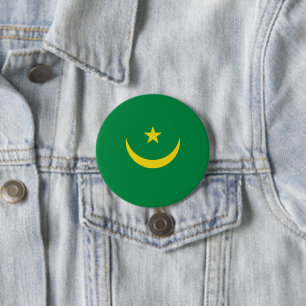 Badge Rond 7,6 Cm Drapeau de la Mauritanie