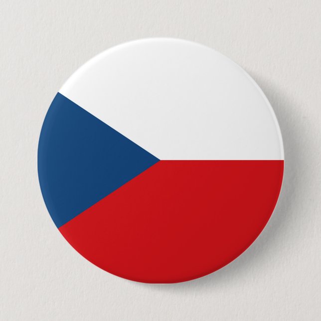 Badge Rond 7,6 Cm Drapeau de la République tchèque (Devant)