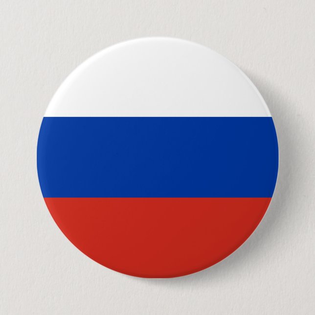 Badge Rond 7,6 Cm Drapeau de la Russie (Devant)