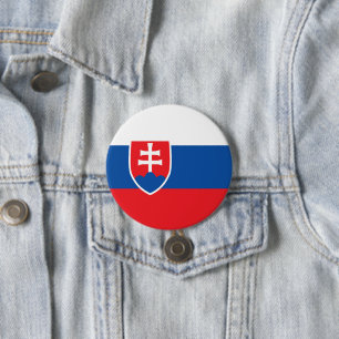 Badge Rond 7,6 Cm Drapeau de la Slovaquie